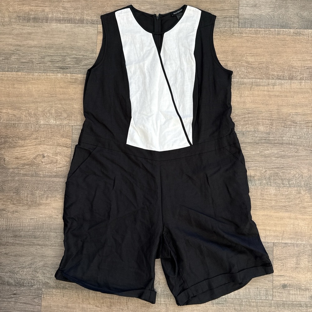 Ashley Stewart Black and White Contrast Jumpsuit